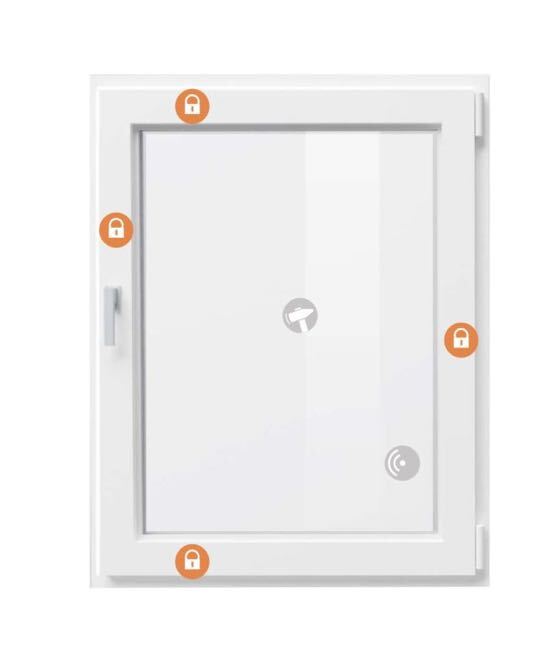 Nahaufnahme eines robusten Sicherheitsfensters mit Hartmann Protection Basis