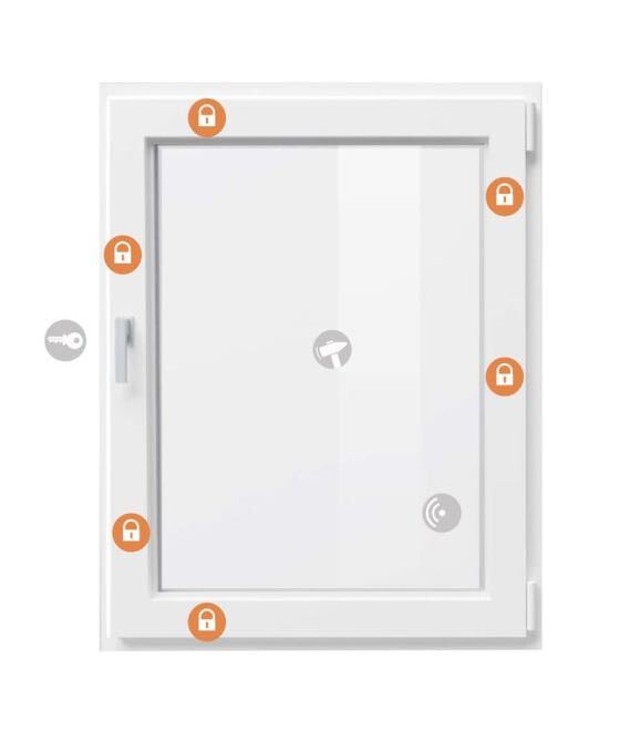 Nahaufnahme eines robusten Sicherheitsfensters mit Hartmann Protection Plus