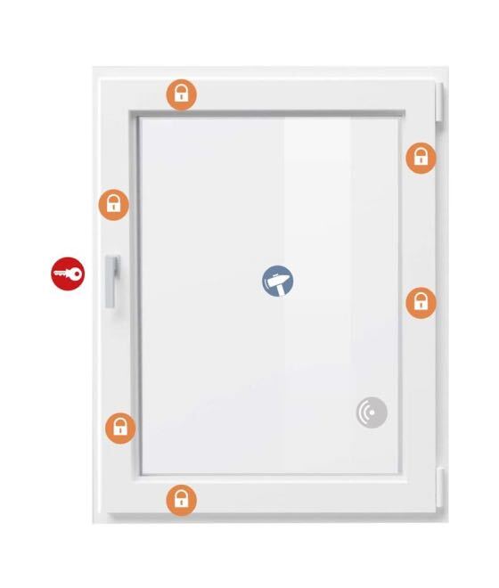 Nahaufnahme eines robusten Sicherheitsfensters mit Hartmann Protection Premium