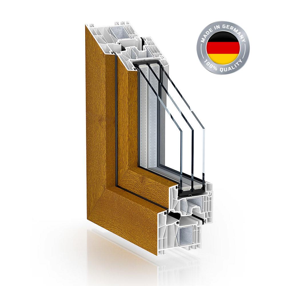 Kömmerling 88 Profil in goldenoak.