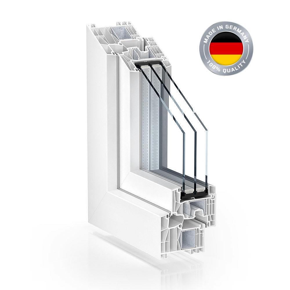 Modernes Sicherheitsfenster von Hartmann ProTection 88 mit schlankem Design.