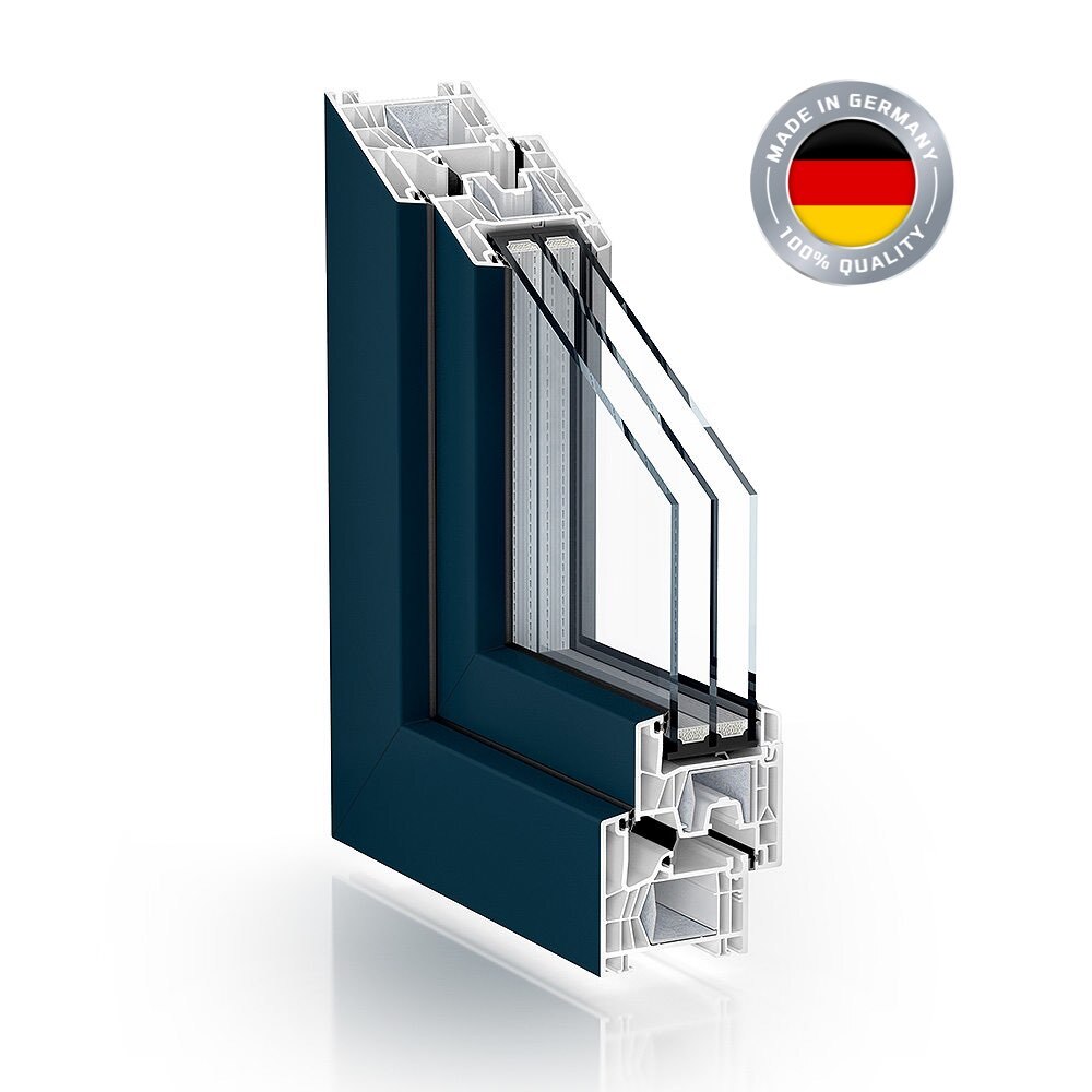 Das Kömmerling Profil 76 in schwarzgrau.